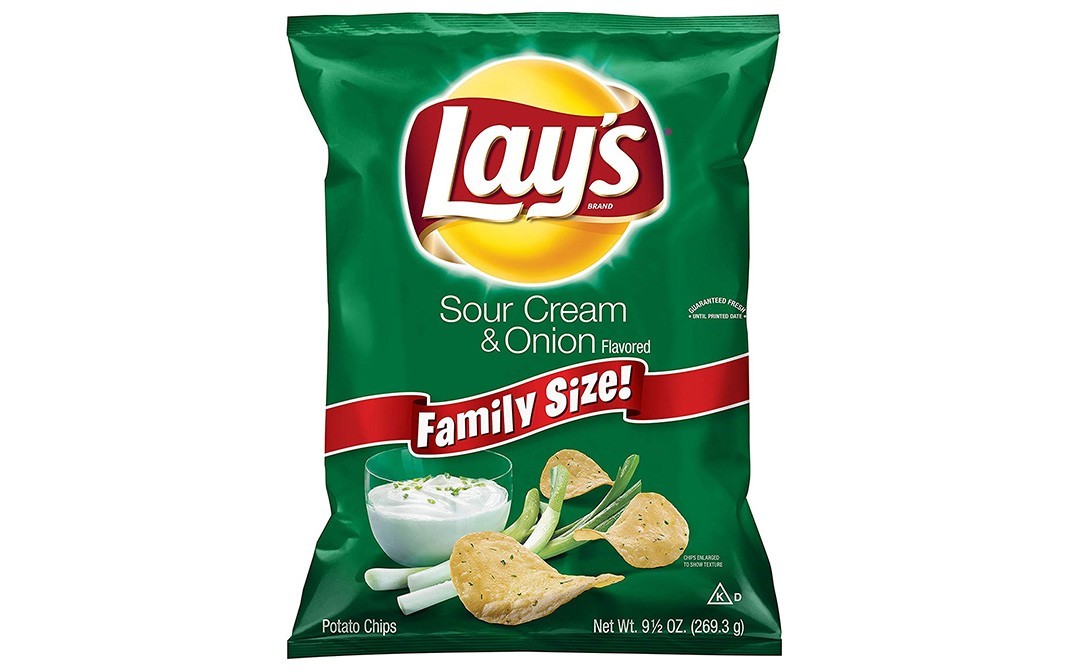 Lay's Sour Cream & Onion Flavoured, Potato Chips Family Size   Pack  269.3 grams